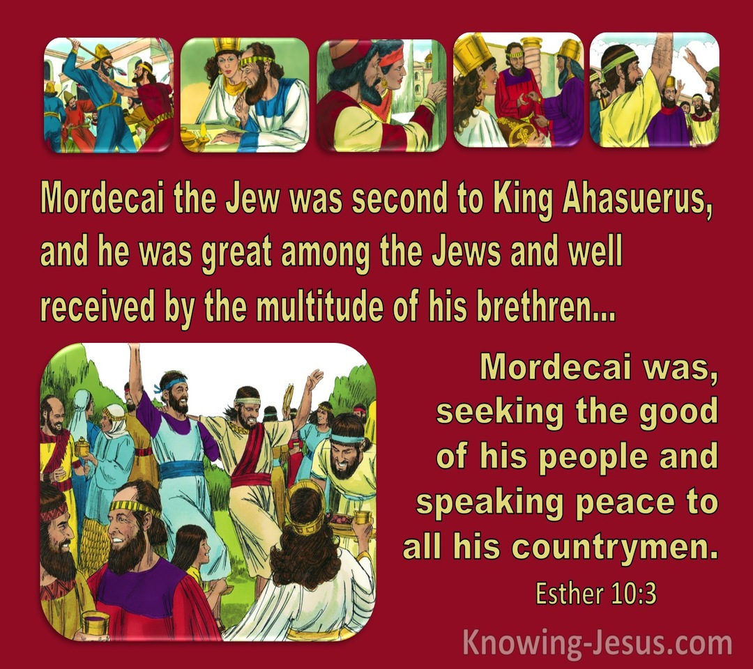 Esther 10:3 Mordacai The Jew Was Seeking The Good Of His People (yellow)